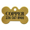 Dog Tag Engraved Brass Bone Shaped